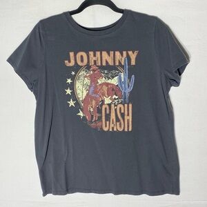 Cash Johnny Cash Grey Graphic Tee T Shirt L